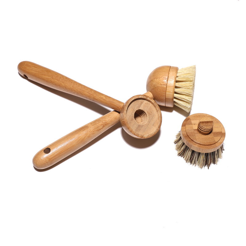 Tête de brosse à vaisselle en bambou et poils de sisal
