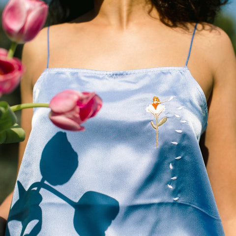 Top débardeur en satin doux vert d'eau - Meanwhile Boutique