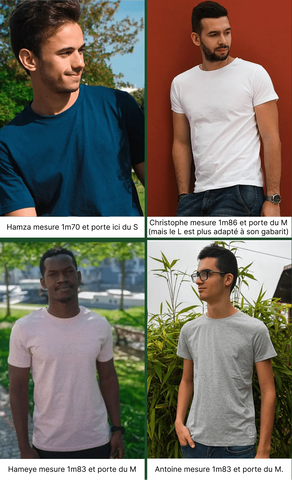 T-shirt marinière unisexe manches courtes en coton upcyclé